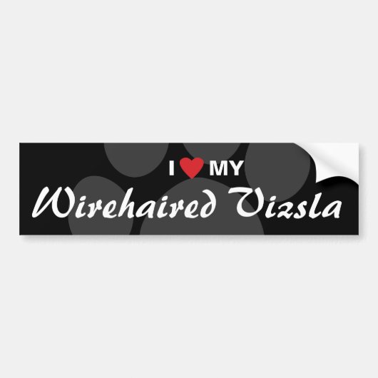 Ik hou van mijn Wirehaire Vizsla Bumpersticker (Voorkant)