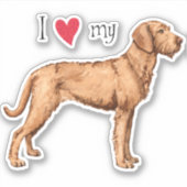 Ik hou van mijn Wirehaired Vizsla Vinyl Sticker (Voorkant)