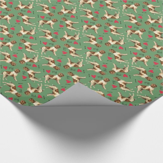 Ik hou van mijn Wirehares Pointing Griffon Cadeaupapier (Hoek)