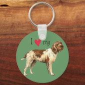 Ik hou van mijn Wirehares Pointing Griffon Sleutelhanger (Voorkant)