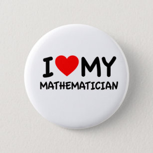 Ik hou van mijn wiskundige ronde button 5,7 cm