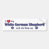 Ik hou van mijn witte duitse herder (Vrouw hond) Bumpersticker (Voorkant)