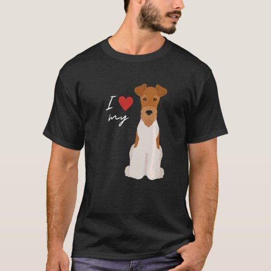 Ik hou van mijn witte en Tan Fox Terrier Dog T-shirt (Voorkant)