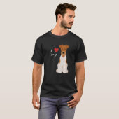 Ik hou van mijn witte en Tan Fox Terrier Dog T-shirt (Voorkant volledig)