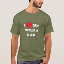 Ik hou van mijn witte lab t-shirt
