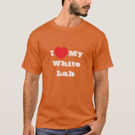 Ik hou van mijn witte lab t-shirt