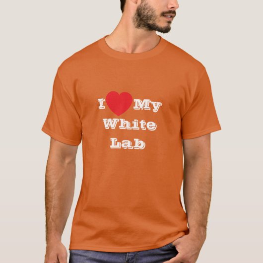 Ik hou van mijn witte lab t-shirt (Voorkant)