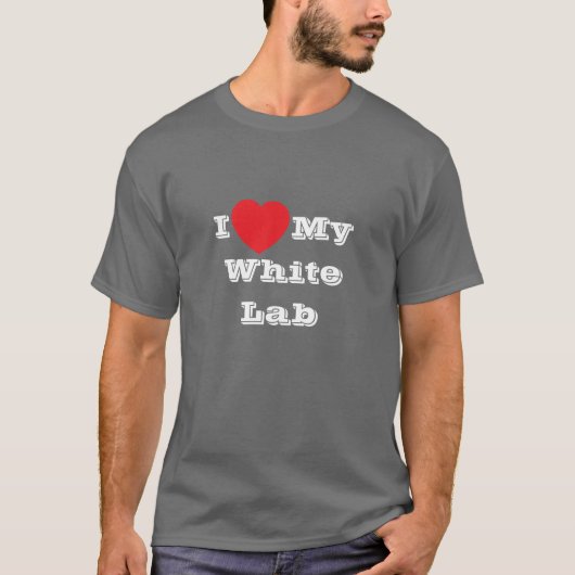 Ik hou van mijn witte lab t-shirt (Voorkant)