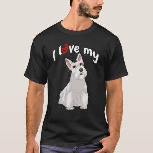 Ik hou van mijn witte Schotse terriër hond T-shirt