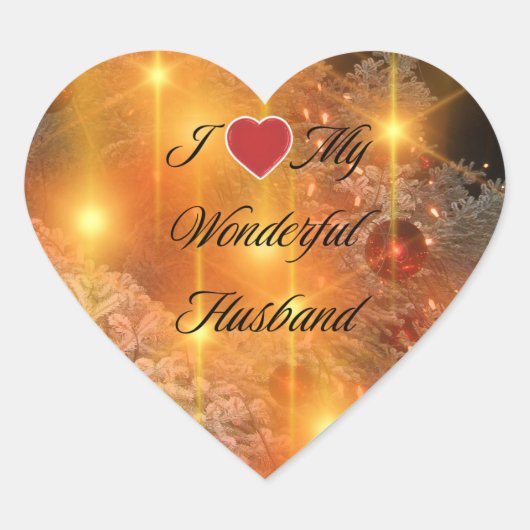 Ik hou van mijn Wonderful Husband Heart Sticker (Voorkant)