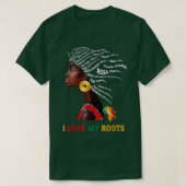 Ik hou van mijn wortels, zwarte geschiedenis maand t-shirt (Design voorkant)