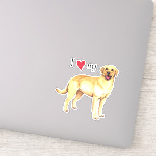 Ik hou van mijn Yellow Lab Vinyl Sticker