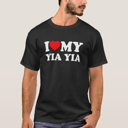 Ik hou van mijn Yia-Yia hart YiaYia T-shirt (Voorkant)