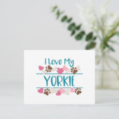 Ik hou van mijn Yorkie Briefkaart (Staand voorkant)