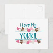 Ik hou van mijn Yorkie Briefkaart (Voorkant / Achterkant)
