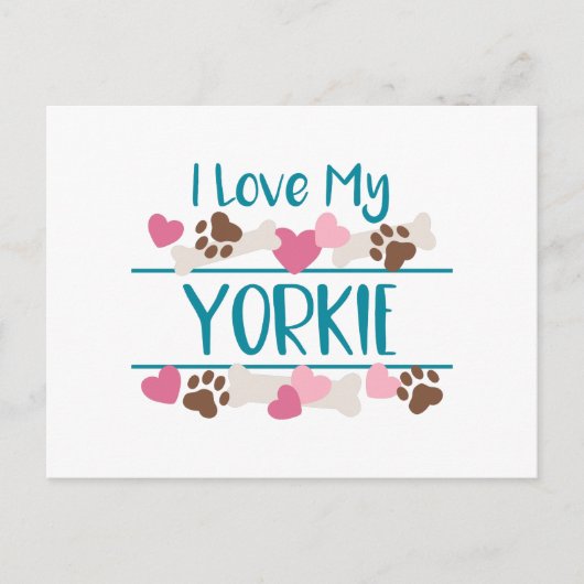 Ik hou van mijn Yorkie Briefkaart (Voorkant)