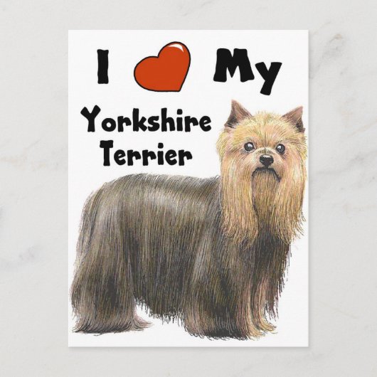 Ik hou van mijn Yorkie Briefkaart (Voorkant)