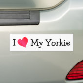 Ik hou van mijn Yorkie Bumpersticker (Op auto)