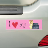 Ik hou van mijn Yorkie Bumpersticker (Op auto)