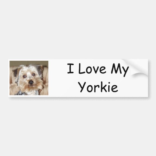 Ik hou van mijn Yorkie Bumpersticker (Voorkant)