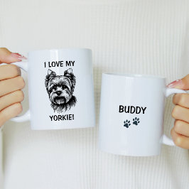 Ik hou van mijn Yorkie gepersonaliseerd met Yorkie Koffiemok