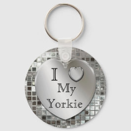 Ik hou van mijn Yorkie Heart Keychain