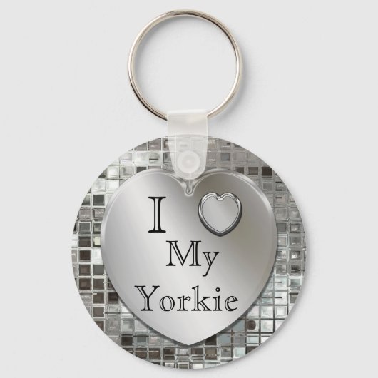 Ik hou van mijn Yorkie Heart Keychain (Voorkant)