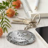 Ik hou van mijn Yorkie Heart Keychain (Zijkant)