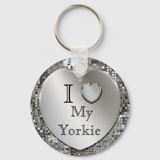 Ik hou van mijn Yorkie Heart Keychain (Voorkant)