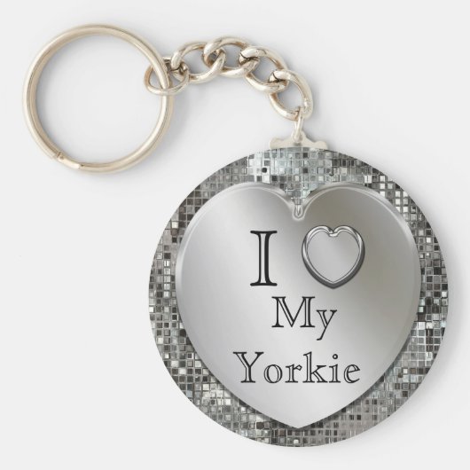 Ik hou van mijn Yorkie Heart Keychain (Voorkant)