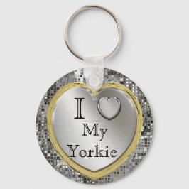 Ik hou van mijn Yorkie Heart Keychain