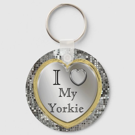 Ik hou van mijn Yorkie Heart Keychain (Voorkant)