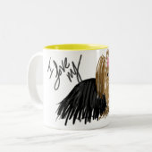 Ik hou van mijn Yorkie-mok Tweekleurige Koffiemok (Voorkant links)