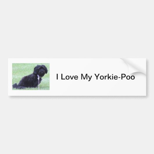 Ik hou van mijn Yorkie-Poo Bumpersticker (Voorkant)