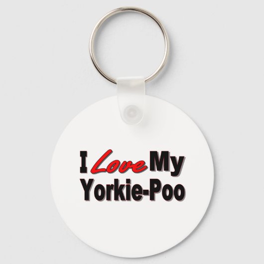 Ik hou van mijn Yorkie-Poo Dog Gifts en Apparel Sleutelhanger (Voorkant)