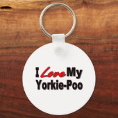 Ik hou van mijn Yorkie-Poo Dog Gifts en Apparel Sleutelhanger (Voorkant)