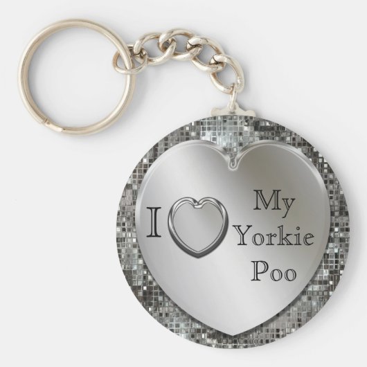 Ik hou van mijn Yorkie Poo Heart Keychain (Voorkant)