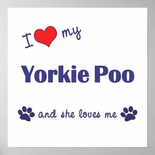 Ik hou van mijn Yorkie Poo (Vrouw Dog) Poster (Voorkant)