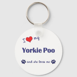 Ik hou van mijn Yorkie Poo (Vrouw Dog) Sleutelhanger