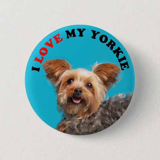 Ik hou van mijn Yorkie Ronde Button 5,7 Cm (Voorkant)