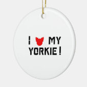 Ik hou van mijn Yorkie Typography Design Keramisch Ornament (Links)