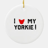 Ik hou van mijn Yorkie Typography Design Keramisch Ornament (Achterkant)