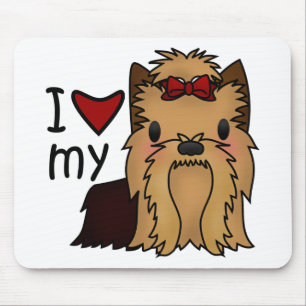 Ik hou van mijn Yorkie, Yorkshire Terrier Muismat