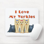 Ik hou van mijn Yorkies Art Design Mousepad Muismat (Met muis)