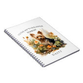 Ik hou van mijn Yorkshire Terrier bloemenportret Notitieboek (Rechterzijde)