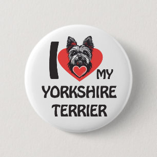 Ik hou van mijn Yorkshire Terrier - Schattigee Yor Ronde Button 5,7 Cm