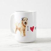 Ik hou van mijn zachte beklede Wheaten Terrier Koffiemok (Voorkant links)