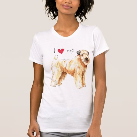 Ik hou van mijn zachte beklede Wheaten Terrier T-shirt (Voorkant)