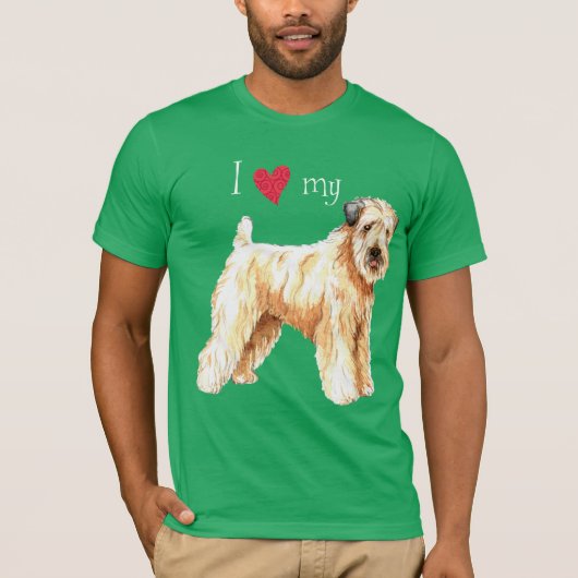 Ik hou van mijn zachte beklede Wheaten Terrier T-shirt (Voorkant)