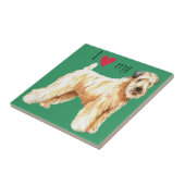 Ik hou van mijn zachte beklede Wheaten Terrier Tegeltje (Zijkant)